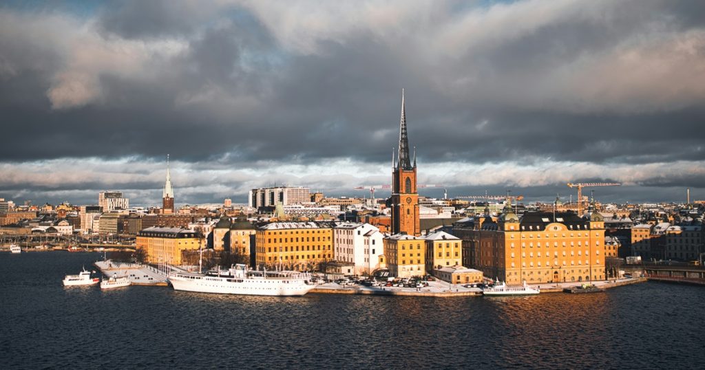 Stockholm skyline cloudy