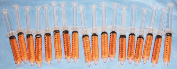 syringes filled with fat