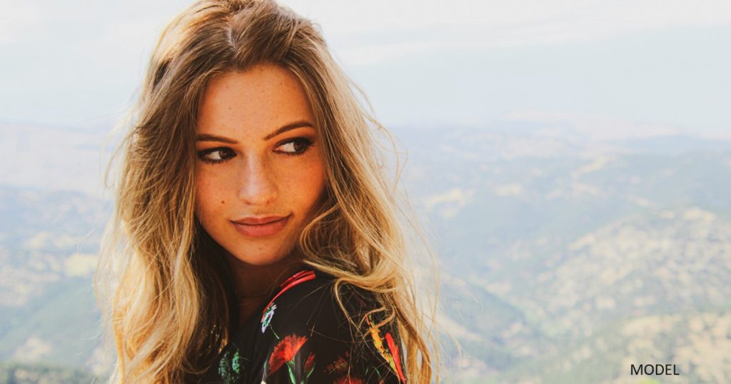 Young woman with glowing skin