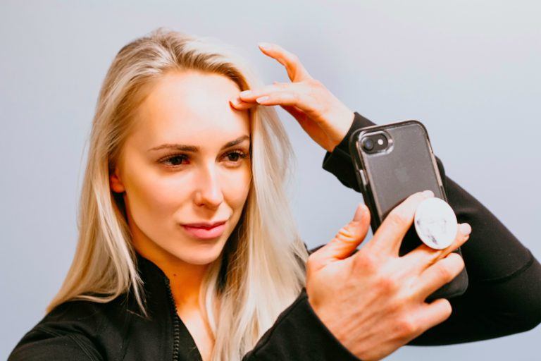 Woman taking a selfie