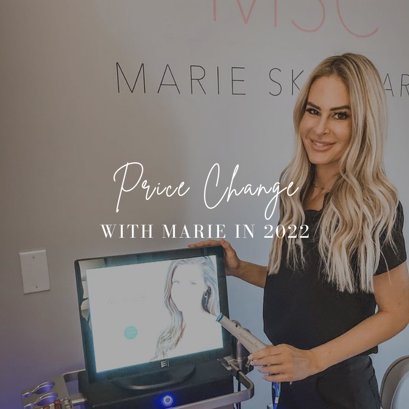 Marie Rosepink skincare specialist price changes in 2022